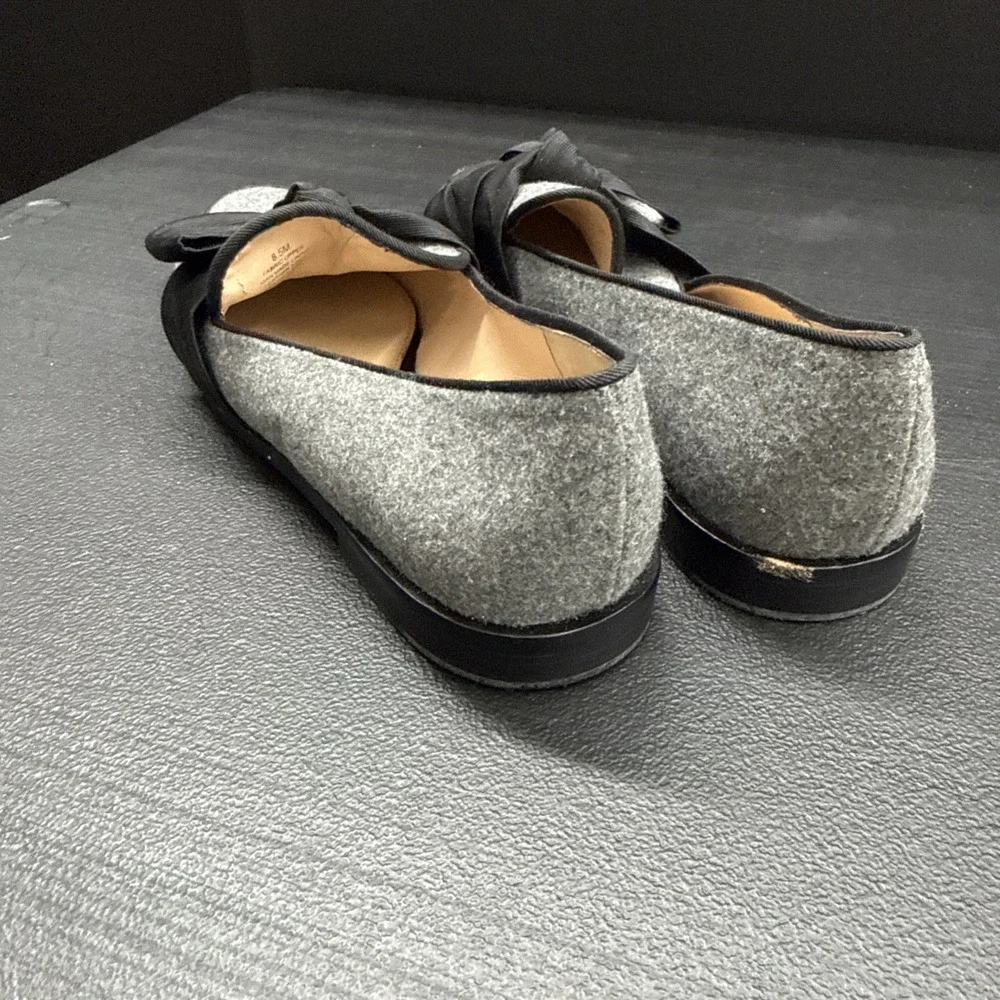 Antonio Melani Gray and Black Felt Loafers With Bow Shoes Size 8.5 (SEE PICTURE)